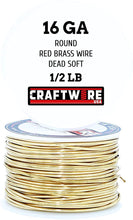 Load image into Gallery viewer, Red Brass Solid Bare Wire Round Selection, Bright, Dead Soft, 1/2 LB, Choose from 12 to 26 Gauge