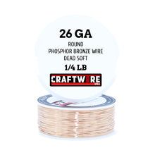 Load image into Gallery viewer, Bronze Solid Bare Metal Wire: Round, Bright, Dead Soft, 1/4 LB, Choose from 12, 14, 16, 18, 20, 22, 24, 26 Gauge