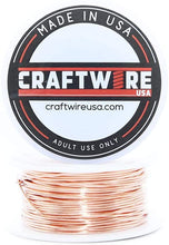Load image into Gallery viewer, Solid Bare Copper Wire Round, Bright, Dead Soft & Half Hard 50 Feet, Choose from 10 to 30 Gauge