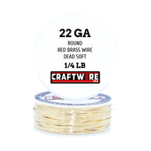 Load image into Gallery viewer, Red Brass Solid Bare Wire Round Selection, Dead Soft, 1/4 LB, Choose from 12, 14, 16, 18, 20, 22, 24, 26 Gauge