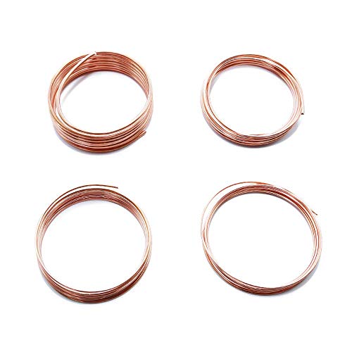 Assorted Solid Bare Copper Wire Round Selection, Bright, Dead Soft and Half Hard, 5 Feet, Choose from 10 to 16 Gauge