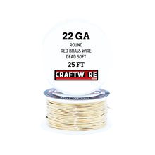 Load image into Gallery viewer, Assorted Red Brass Solid Bare Wire Round Selection, Dead Soft, 25 Feet, Choose from 18 to 24 Gauge
